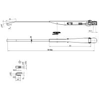 Поводок стеклоочистителя W.E 300-400мм, посадка на вал 13,5мм (тип-H) S-007(B) 300-400 от прозводителя W.E