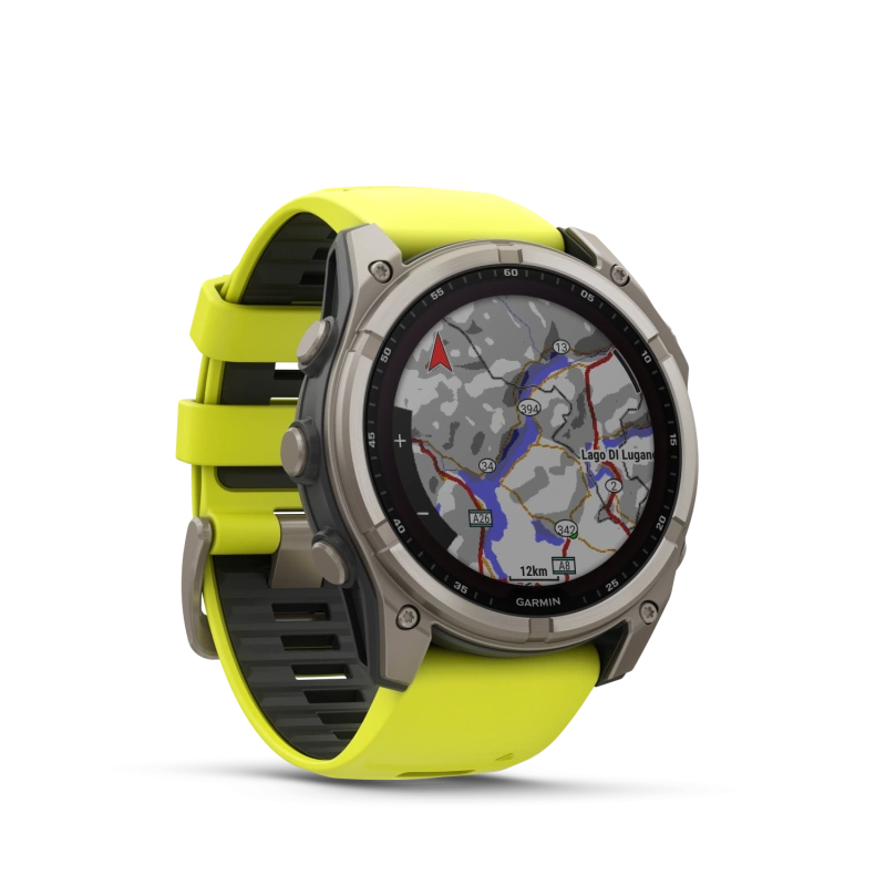 Garmin Fenix 8 - 51 мм SOLAR | SAPPHIRE | Titanium with Amp yellow/graphite silicone band