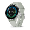 Garmin Venu 3s - 41 мм | Silver stainless steel bezel with sage grey case and silicone band