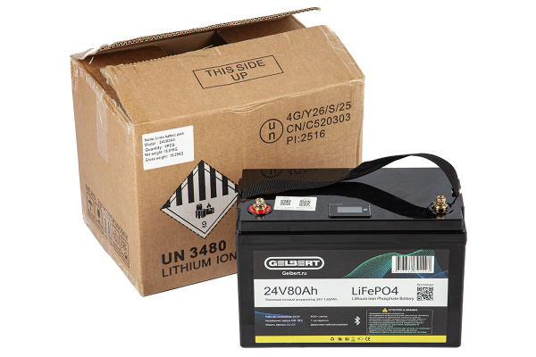 Аккумуляторная батарея литиевая Gelbert LiFePO4 (24V/80Ah/100A) Bluetooth 183 от прозводителя Gelbert