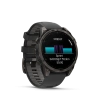 Garmin Fenix 8 - 47 мм AMOLED | SAPPHIRE | Carbon grey DLC titanium with Black/pebble grey silicone band