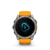 Garmin Fenix 8 - 51 мм AMOLED | SAPPHIRE | Titanium with Spark orange/graphite silicone band
