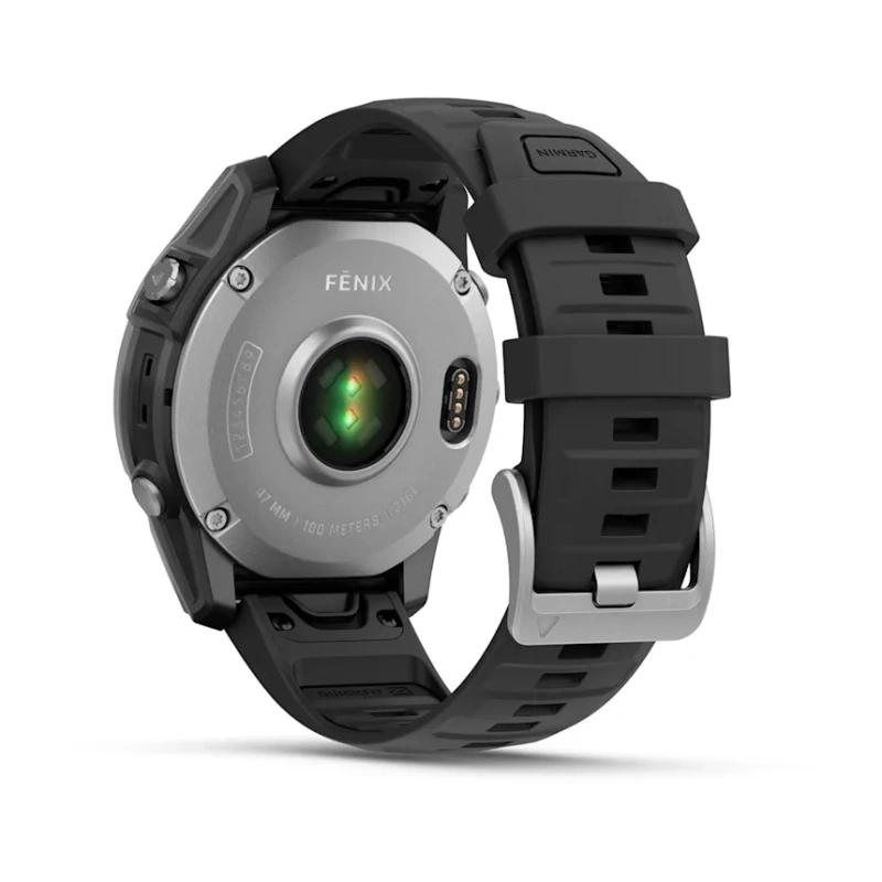 Garmin Fenix E - 47 мм AMOLED | Stainless steel with Black silicone band