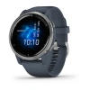 Garmin Venu 2 - 45 мм Премиум-функции | Silver stainless steel bezel with granite blue case and silicone band